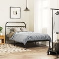 thumbnail image 1 of vidaXL Metal Bed Frame without Mattress with Headboard Black 39.4"x78.7", 1 of 7