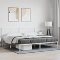 thumbnail image 1 of vidaXL Metal Bed Frame without Mattress with Headboard White 76"x79.9", 1 of 9