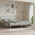 thumbnail image 1 of vidaXL Metal Bed Frame without Mattress with Headboard White 76"x79.9", 1 of 7