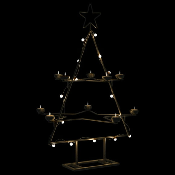 vidaXL Metal Christmas Tree Xmas Tree Stand Decoration Holiday Ornament Black