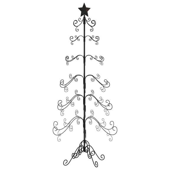 vidaXL Metal Christmas Tree for Decoration Black 70.9"