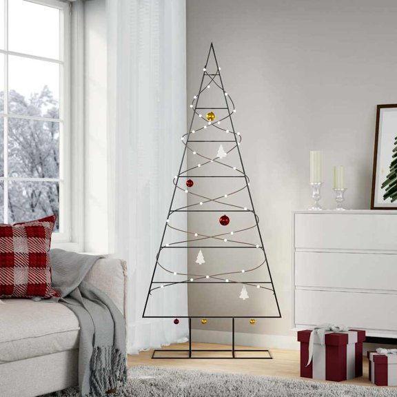 vidaXL Metal Christmas Tree for Decoration Black 70.9