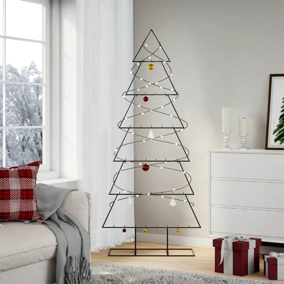 vidaXL Metal Christmas Tree for Decoration Black 70.9