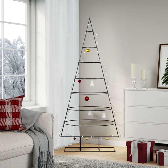 vidaXL Metal Christmas Tree for Decoration Black 70.9