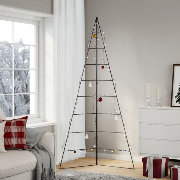 vidaXL Metal Christmas Tree for Decoration Black 82.7