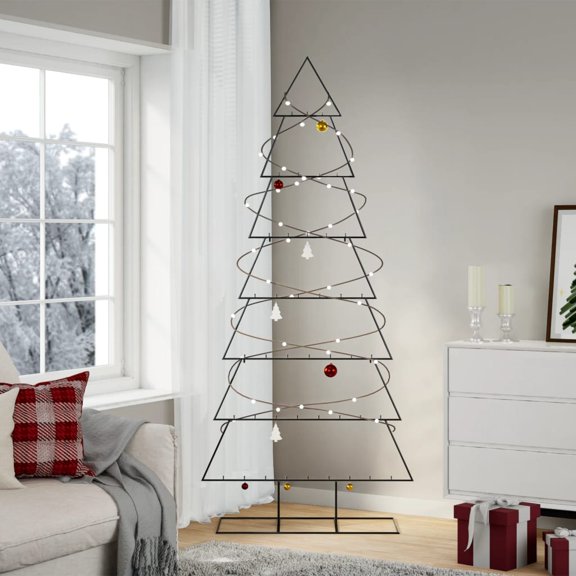vidaXL Metal Christmas Tree for Decoration Black 82.7