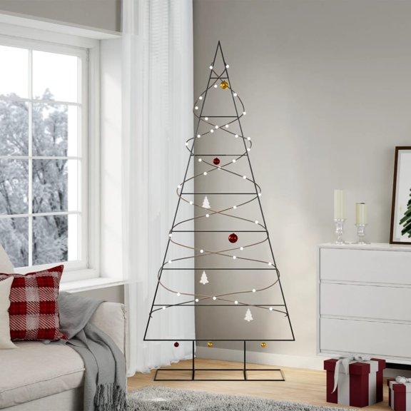 vidaXL Metal Christmas Tree for Decoration Black 82.7