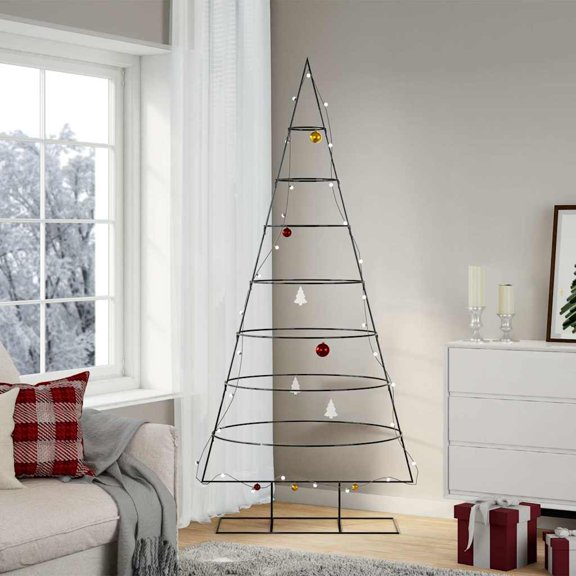 vidaXL Metal Christmas Tree for Decoration Black 82.7