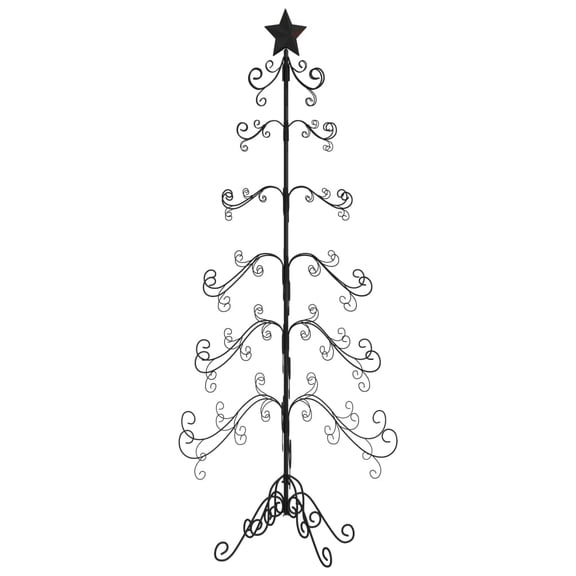 vidaXL Metal Christmas Tree for Decoration Black 84.6"