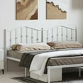 thumbnail image 1 of vidaXL Metal Headboard California King 38.6'' High, Powder-Coated Steel, White Headboard Only, 1 of 6
