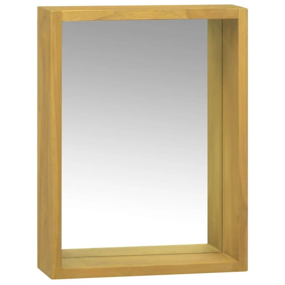 vidaXL Mirror Cabinet 11.8"x3.9"x15.7" Solid Wood Teak