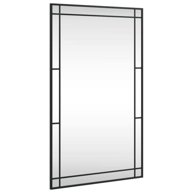 vidaXL Mirror Decorative Wall Mounted Make up Mirror Black Rectangle Iron