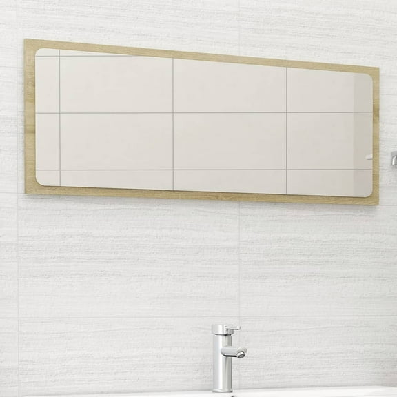 vidaXL Mirror Wall Mounted Rectangular Bathroom Furniture Engineered Wood
