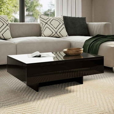 vidaXL Modern Coffee Table, Rectangular Table, Sleek High Gloss Finish, 33.5''x21.7''x12.2'', White