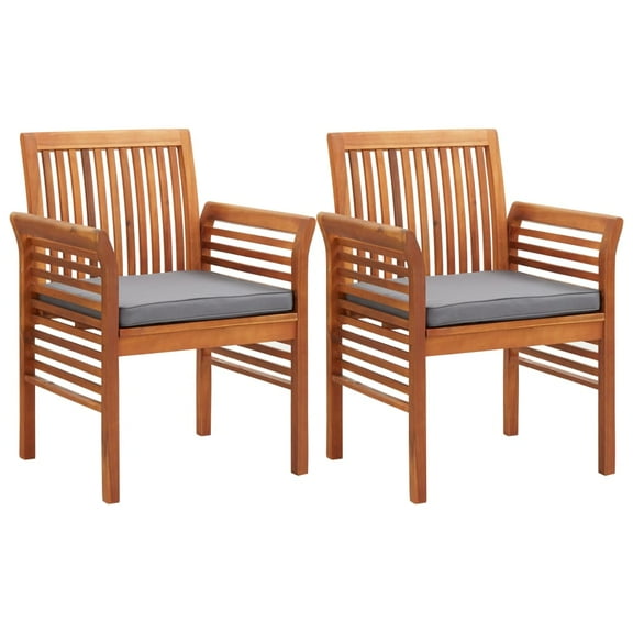 vidaXL Modern Dining Chair Patio Dining Chair with Cushion Solid Wood Acacia