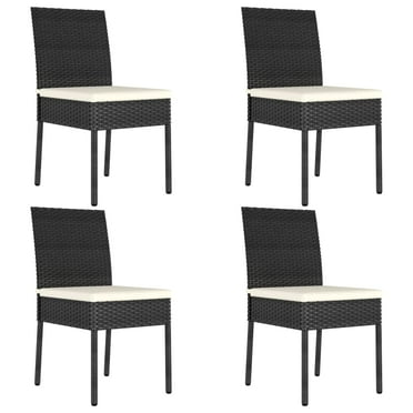 vidaXL Stackable Patio Chairs Outdoor Wicker Patio Dining Chair Poly ...