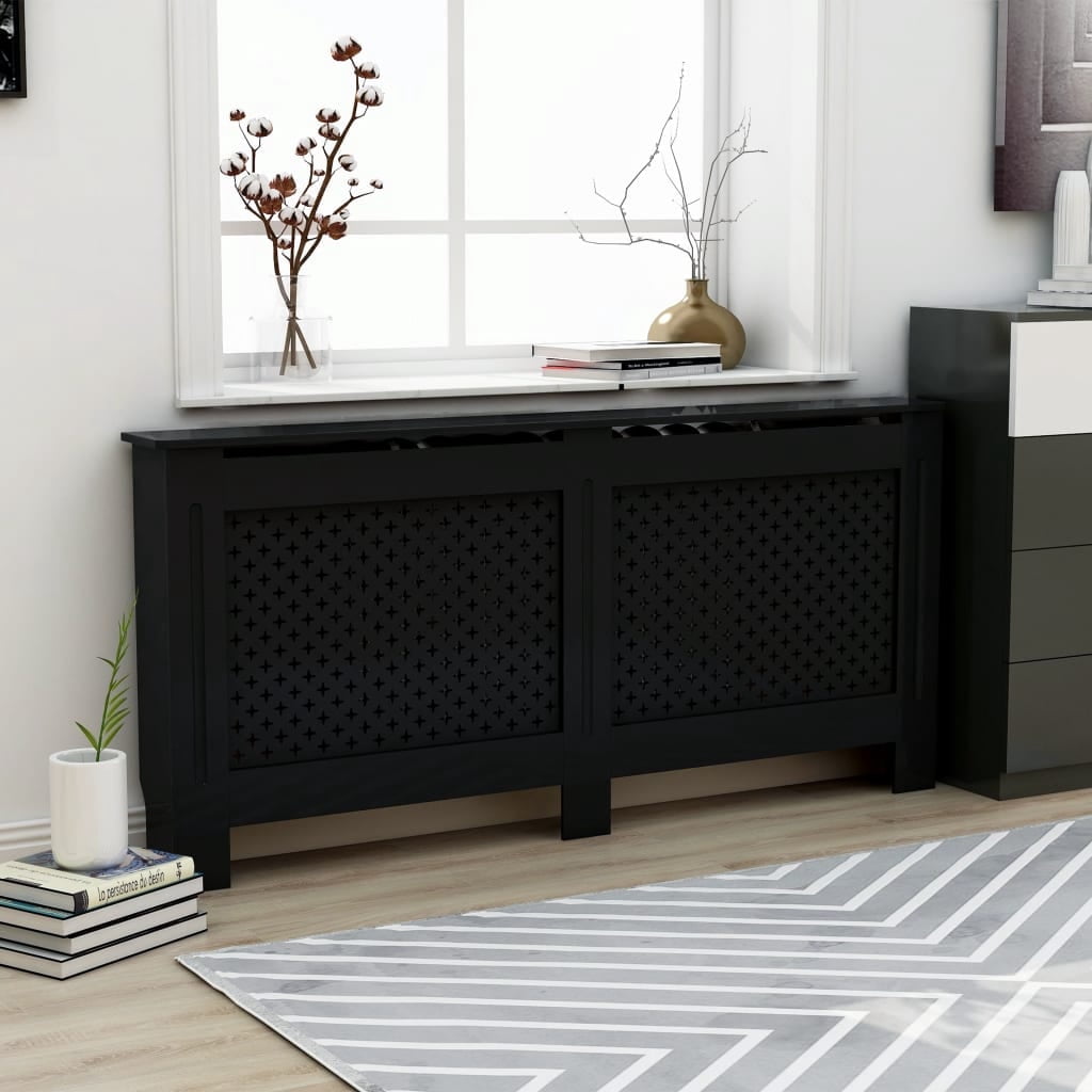 vidaXL 1 Piece Black MDF Modern Office Radiator Guard Cabinet - Walmart.com