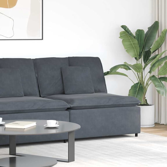 vidaXL Modular Sofa Dark Gray Velvet, Metal, Foam Standard Module Sofa