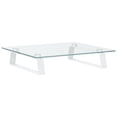 thumbnail image 1 of vidaXL Monitor Stand White 15.7"x13.8"x3.1" Tempered Glass and Metal, 1 of 8
