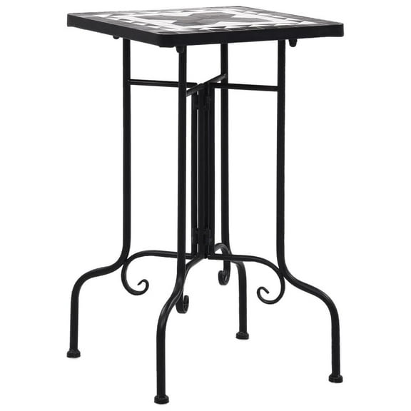 vidaXL Mosaic Side Table Black and White Ceramic, 46711