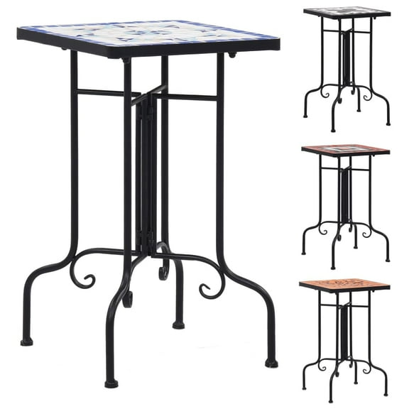 vidaXL Mosaic Side Table Plant Table Stand Patio Flower Pot Stand Ceramic