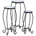 thumbnail image 1 of vidaXL 11.8" Iron Water-Resistant Outdoor Dining Table with Mosaic Tables, Blue/White, 1 of 21