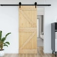 thumbnail image 1 of vidaXL NARVIK 33.5"x82.7" Solid Pine Wood Sliding Barn Door, Natural Brown, No Hardware Kits, 1 of 9