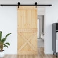 thumbnail image 1 of vidaXL NARVIK 37.4"x82.7" Solid Pine Wood Sliding Barn Door, Natural Brown, No Hardware Kits, 1 of 9
