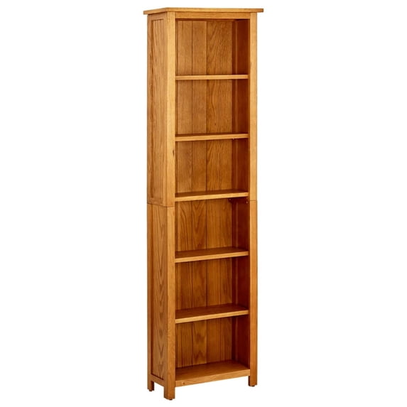 vidaXL Narrow Bookcase Solid Wood Oak Wooden Book Shelf Organizer Multi Sizes