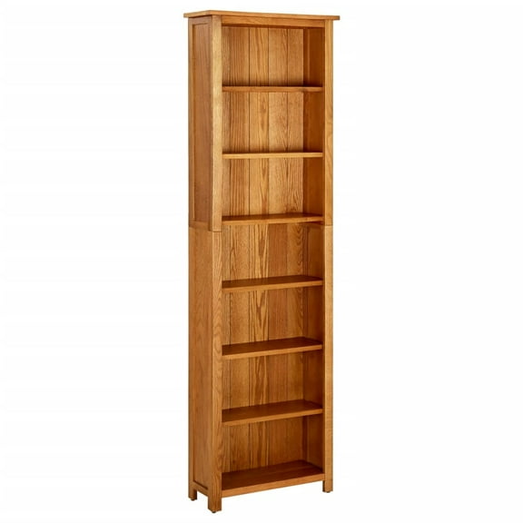 vidaXL Narrow Bookcase Solid Wood Oak Wooden Book Shelf Organizer Multi Sizes