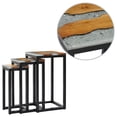 thumbnail image 1 of vidaXL Nesting Tables 3 pcs Solid Teak Wood and Polyresin, 1 of 11