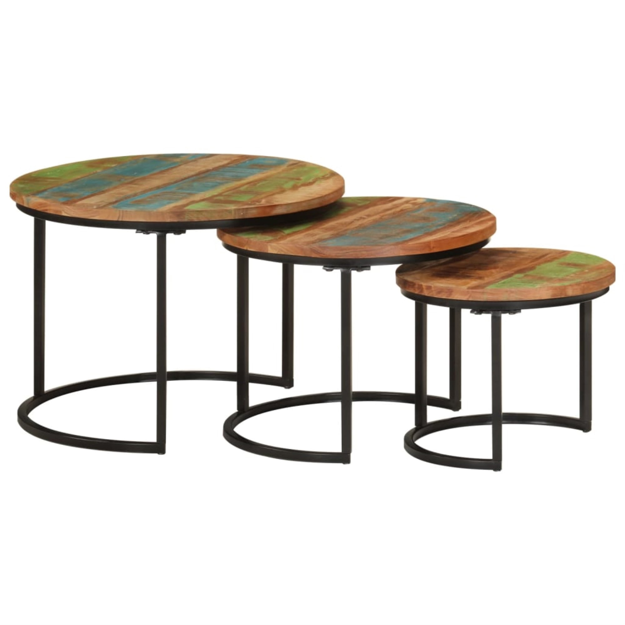 vidaXL Nesting Tables 3 pcs Solid Wood Reclaimed - Walmart.com