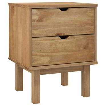 vidaXL Nightstand Bedside Table with Solid Wood Legs OTTA Solid Wood Pine