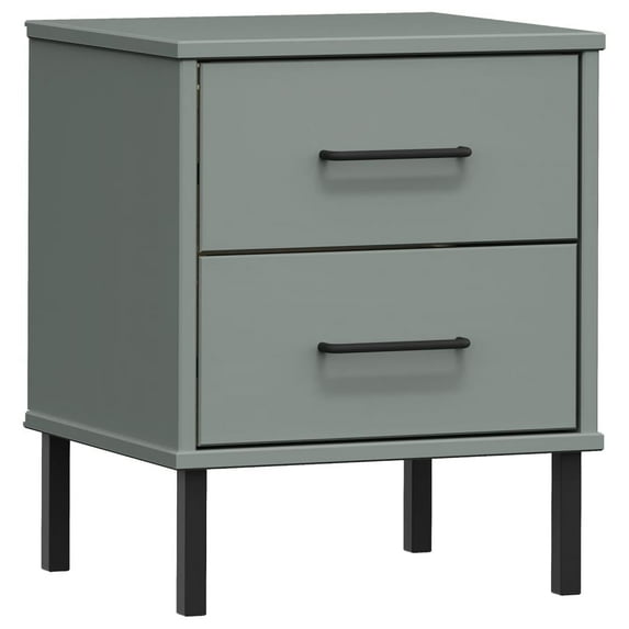vidaXL Nightstand Storage Bedside Table with 2 Drawers Solid Pine Wood OSLO