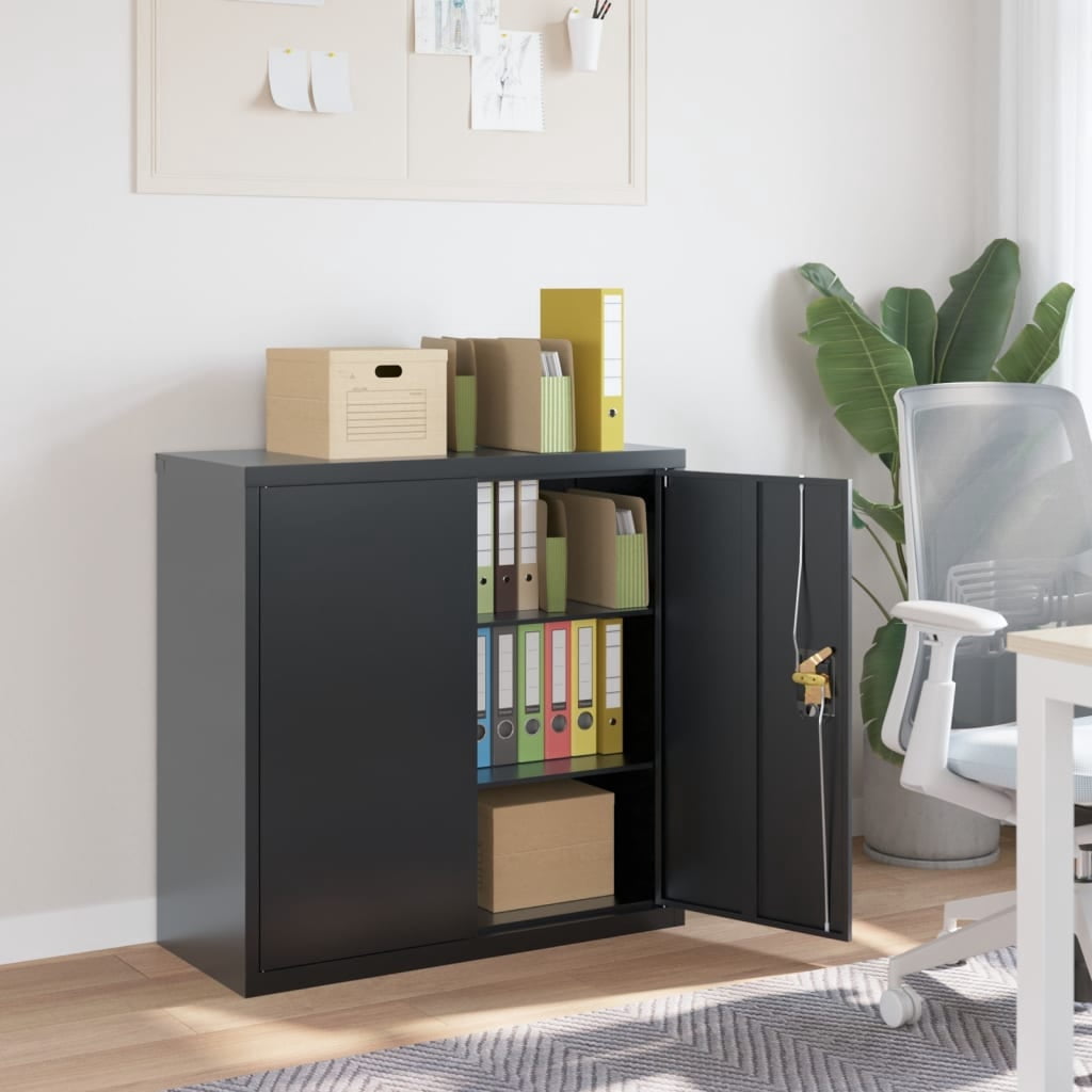 vidaXL Office Cabinet File Cabinet Storage Filing Cabinet with 2 Doors ...