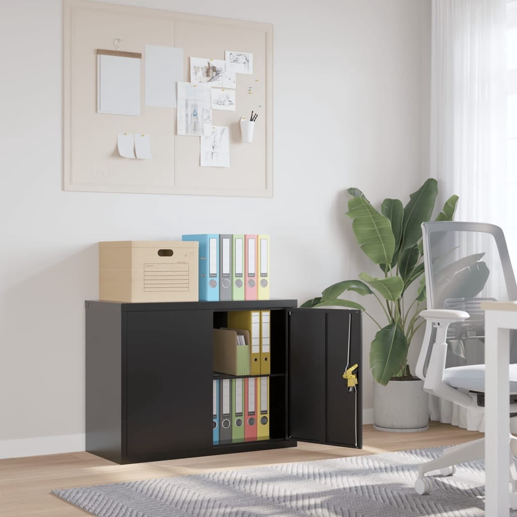 vidaXL Office Cabinet File Cabinet Storage Filing Cabinet with 2 Doors ...