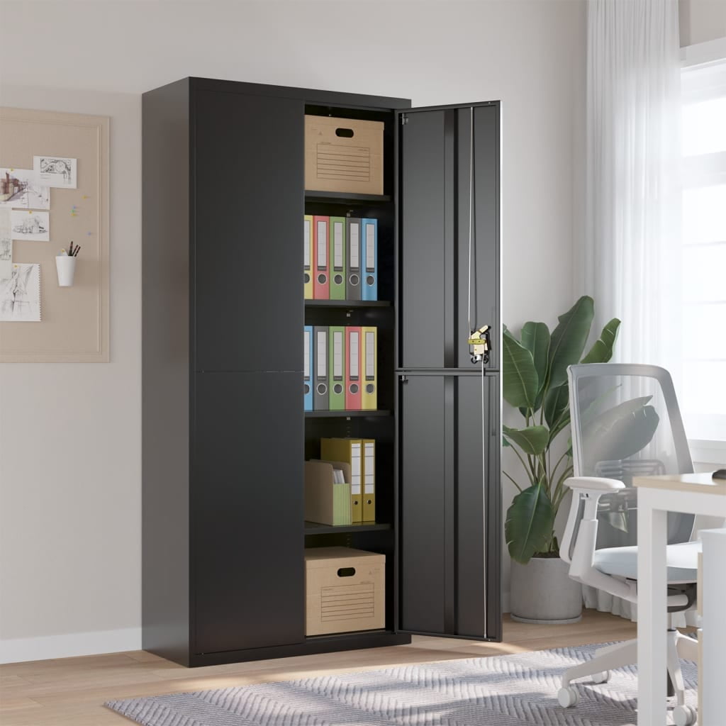 vidaXL Office Cabinet File Cabinet Storage Filing Cabinet with 2 Doors ...