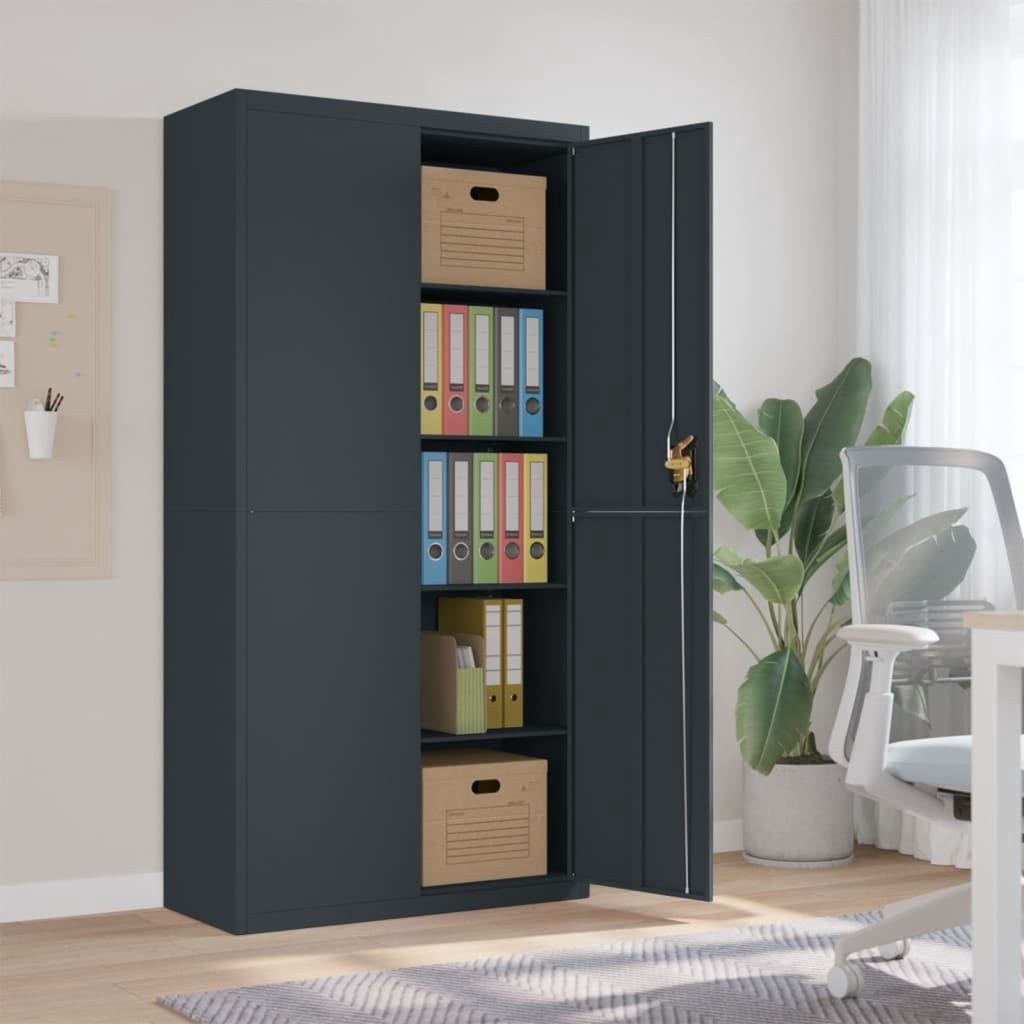 vidaXL Office Cabinet File Cabinet Storage Filing Cabinet with 2 Doors ...