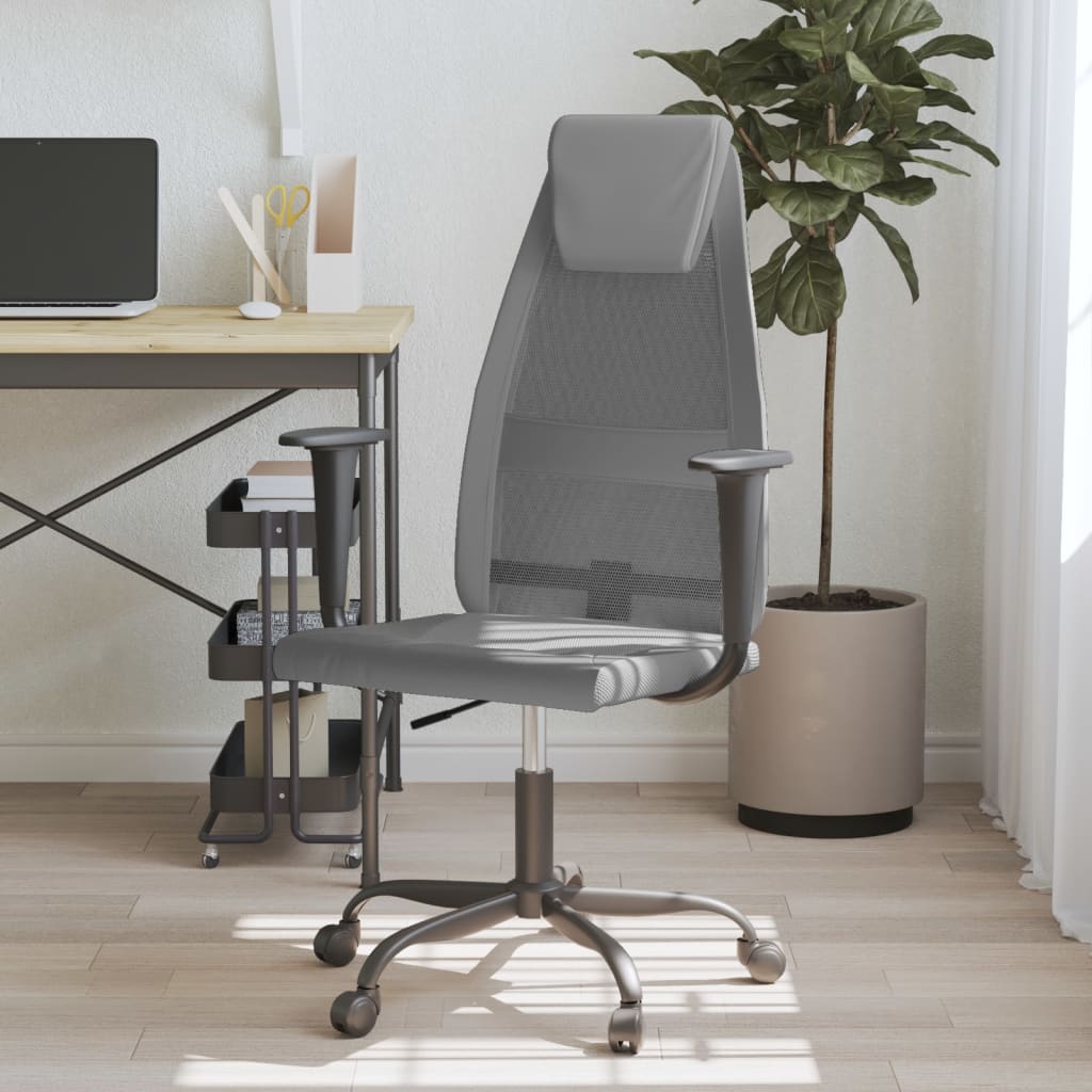 vidaXL Office Chair Rolling Computer Desk Chair Mesh Fabric and Faux ...