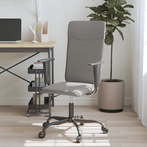 vidaXL Office Chair Rolling Office Computer Desk Chair with Armrest Fabric