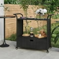 thumbnail image 1 of vidaXL Bar Cart with Drawer Black 39.4"x17.7"x38.2" Poly Rattan, 1 of 6