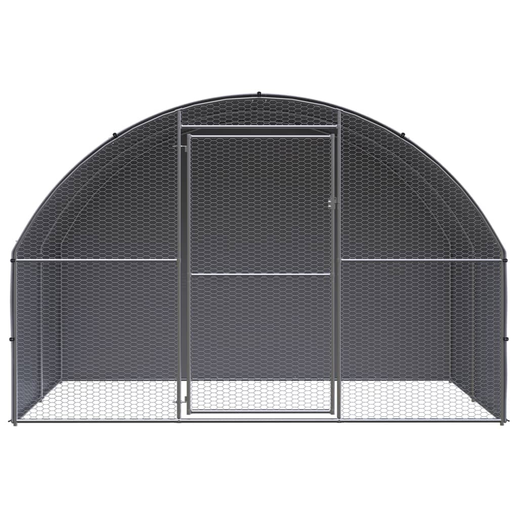 Large Silver Galvanized Steel Outdoor Chicken Coop