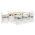 thumbnail image 1 of vidaXL Outdoor Dining Set 5/7/9 Pieces Poly Rattan White Garden Patio Dinner, 1 of 6