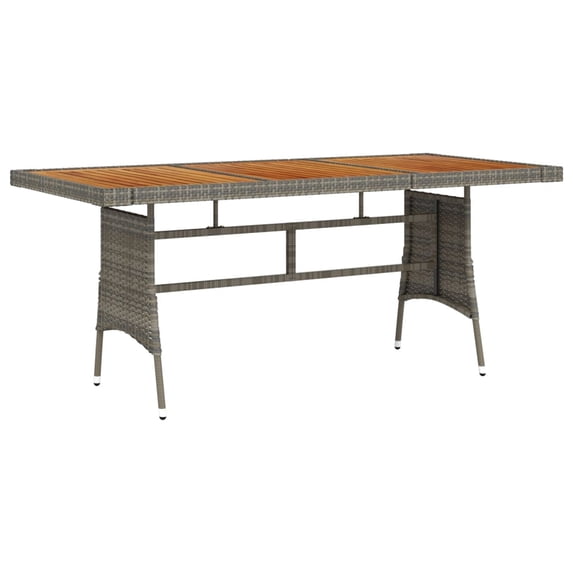 vidaXL Outdoor Dining Table Garden Patio Table Solid Wood Acacia PE Rattan