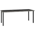 thumbnail image 1 of vidaXL Outdoor Dining Table Garden Porch Patio Table with Glass Top PE Rattan, 1 of 28