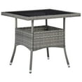 thumbnail image 1 of vidaXL Outdoor Dining Table Garden Porch Patio Table with Glass Top PE Rattan, 1 of 20