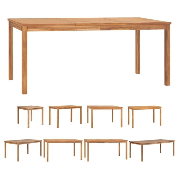 vidaXL 47.2" Solid Teak Wood Outdoor Dining Table, Brown
