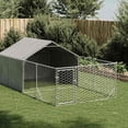 thumbnail image 1 of vidaXL Outdoor Dog Kennel Galvanized Steel Galvanized Steel, PE fabric, 1 of 2