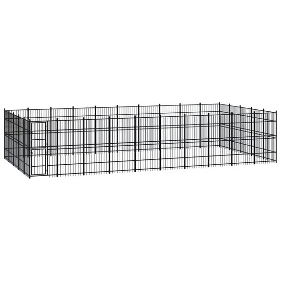 vidaXL Outdoor Dog Kennel Large Dog Crate Dog Cage Exercise Playpen Steel