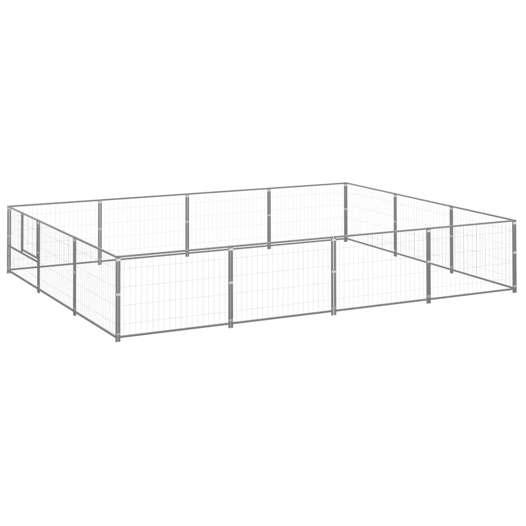 Large Silver Steel Outdoor Dog Kennel Playpen